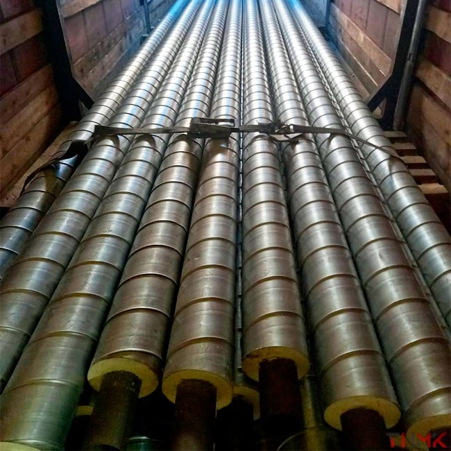 Труба в ППУ изоляции 108х3,5 мм ст 20 ГОСТ 10704-91 ПЭ 200 без СОДК ГОСТ 30732-2006